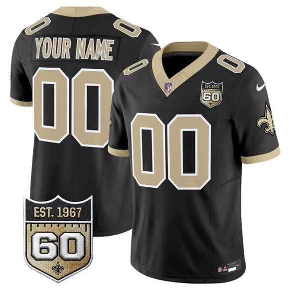 Men%27s New Orleans Saints Active Player Custom Black F.U.S.E. 60th Anniversary Patch Vapor Limited Football Stitched Jersey->customized nfl jersey->Custom Jersey