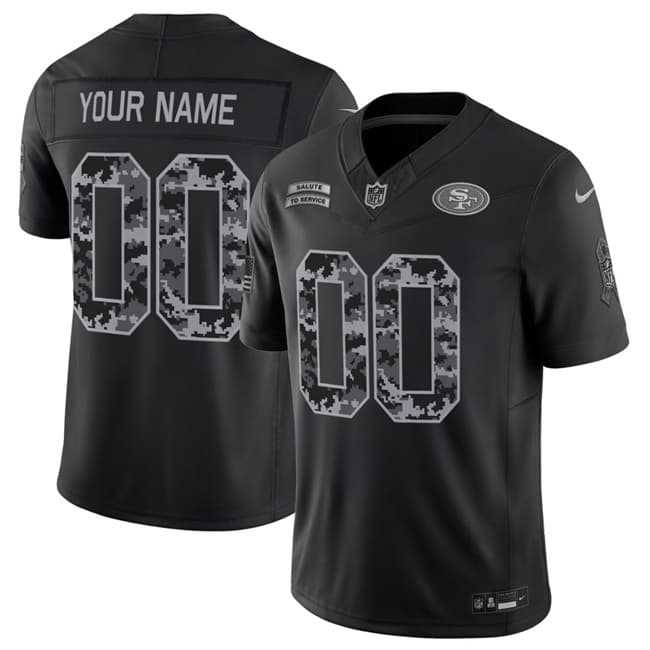 Men%27s San Francisco 49ers Active Player Custom Black F.U.S.E. 2026 Salute to Service Limited Football Stitched Jersey->customized nfl jersey->Custom Jersey