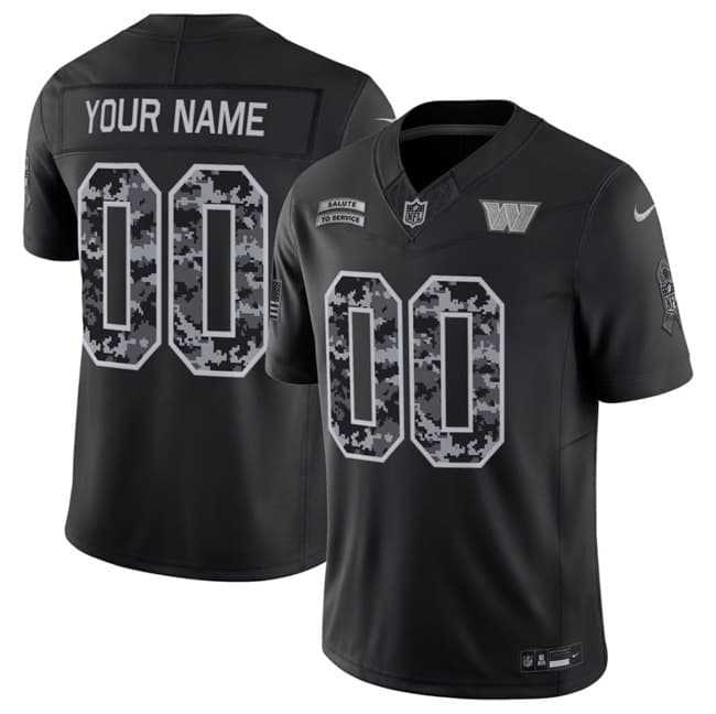 Men%27s Washington Commanders Active Player Custom Black F.U.S.E. 2026 Salute to Service Limited Football Stitched Jersey->customized ncaa jersey->Custom Jersey
