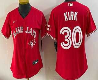 Women%27s Toronto Blue Jays #30 Alejandro Kirk Red Alternate Cool Base Jersey->mlb womens jerseys->MLB Jersey
