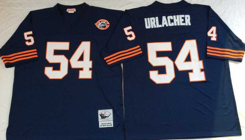Men%27s Chicago Bears #54 Brian Urlacher Navy Throwback Stitched Football Jersey->chicago bears->NFL Jersey