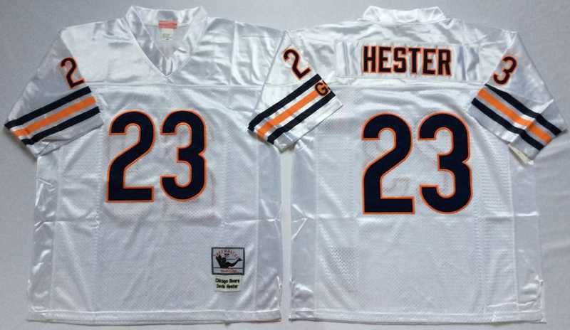 Men%27s Chicago Bears #23 Devin Hester White Throwback Stitched Football Jersey->chicago bears->NFL Jersey