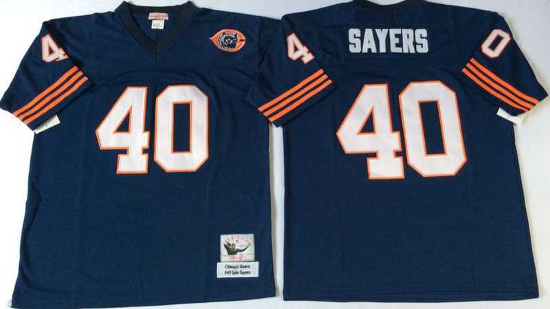 Men%27s Chicago Bears #40 Gale Sayers Navy Throwback Stitched Football Jersey->chicago bears->NFL Jersey