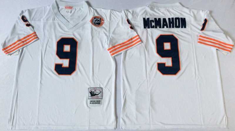 Men%27s Chicago Bears #9 Jim McMahon White Throwback Stitched Football Jersey->buffalo bills->NFL Jersey