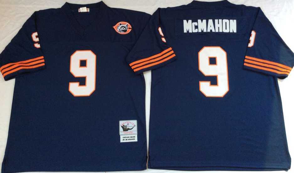 Men%27s Chicago Bears #9 Jim McMahon Navy 1985 Throwback Stitched Football Jersey->buffalo bills->NFL Jersey