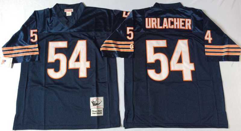 Men%27s Chicago Bears #54 Brian Urlacher Navy 1985 Throwback Jersey->chicago bears->NFL Jersey