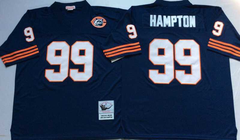 Men%27s Chicago Bears #99 Dan Hampton Navy Throwback Stitched Football Jersey->chicago bears->NFL Jersey