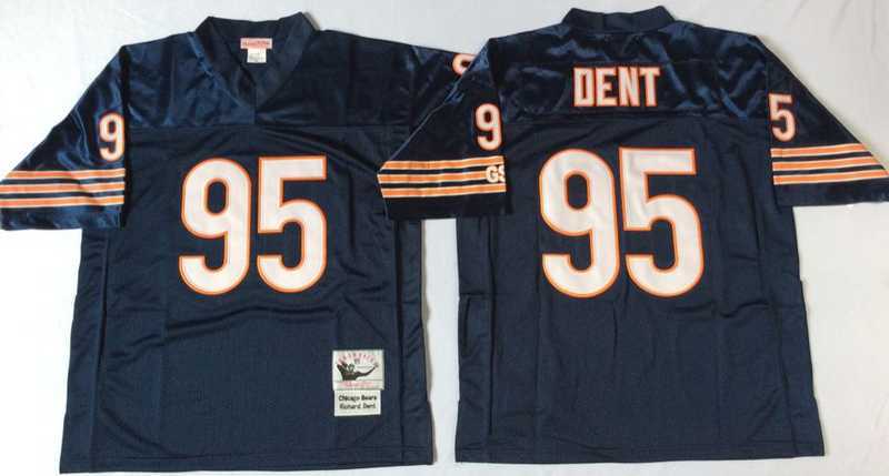 Men%27s Chicago Bears #95 Richard Dent Navy Throwback Stitched Football Jersey->chicago bears->NFL Jersey