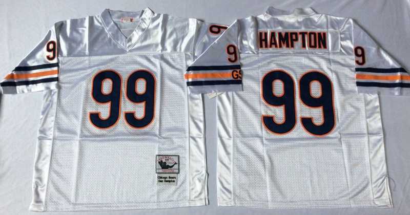 Men%27s Chicago Bears #99 Dan Hampton White Road Throwback Jersey->cincinnati bengals->NFL Jersey