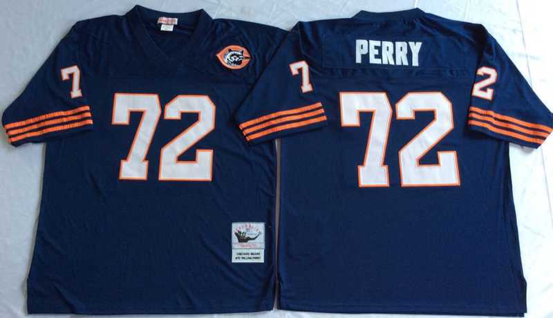 Men%27s Chicago Bears #72 William Perry Navy Throwback Stitched Football Jersey->chicago bears->NFL Jersey