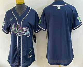 Youth Atlanta Braves Blank Navy Galaxy With Outkast Patch Vapor Limited Stitched Jersey Dzhi->mlb youth jerseys->MLB Jersey