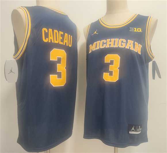 Men%27s Michigan Wolverines #3 Elliot Cadeau Navy 2026 Vapor Limited Stitched Jersey->michigan wolverines->NCAA Jersey