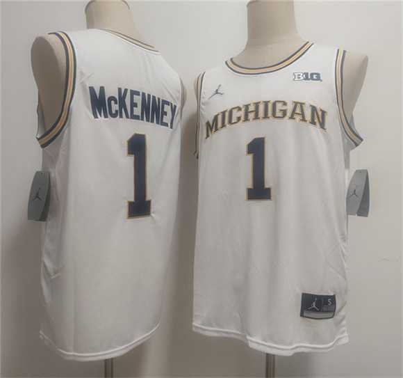 Men%27s Michigan Wolverines #1 Trey McKenney White 2026 Vapor Limited Stitched Jersey->new york yankees->MLB Jersey