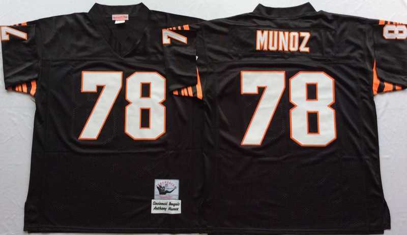 Men%27s Cincinnati Bengals #78 Anthony Munoz Black Throwback Stitched Football Jersey->cincinnati bengals->NFL Jersey