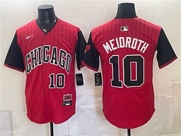 Men%27s Chicago White Sox #10 Chase Meidroth Red Black 2025 City Connect Limited Stitched Jersey Dhi->atlanta braves->MLB Jersey