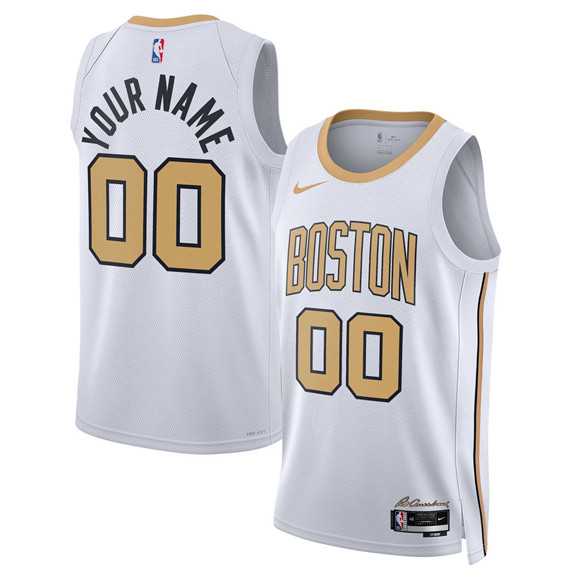 Mens Boston Celtics Active Player Custom White 2025-26 City Edition Swingman Stitched Basketball Jersey->customized nba jersey->Custom Jersey