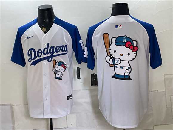 Men%27s Los Angeles Dodgers Hello Kitty White Royal Vapor Limited Stitched Jersey->atlanta braves->MLB Jersey
