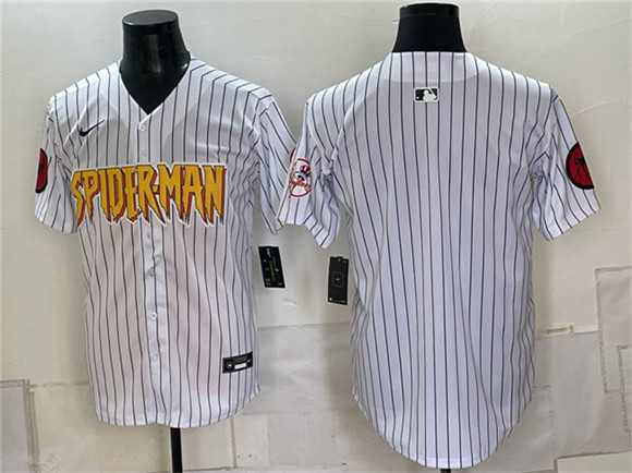 Men%27s New York Yankees X Spider-Man Blank White Limited Stitched Jersey->los angeles dodgers->MLB Jersey