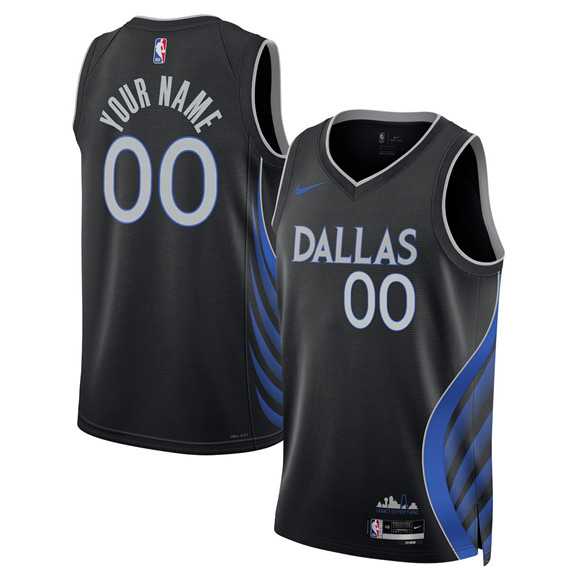Mens Dallas Mavericks Active Player Custom Black 2025-26 City Edition Stitched Basketball Jersey->customized nba jersey->Custom Jersey