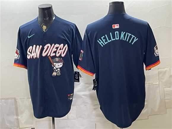 Men%27s San Diego Padres X Hello Kitty Obsidian 2026 City Connect Stadium Stitched Jersey->san diego padres->MLB Jersey