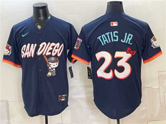 Men%27s San Diego Padres X Hello Kitty #23 Fernando Tatis Jr. Obsidian 2026 City Connect Stadium Stitched Jersey->san diego padres->MLB Jersey