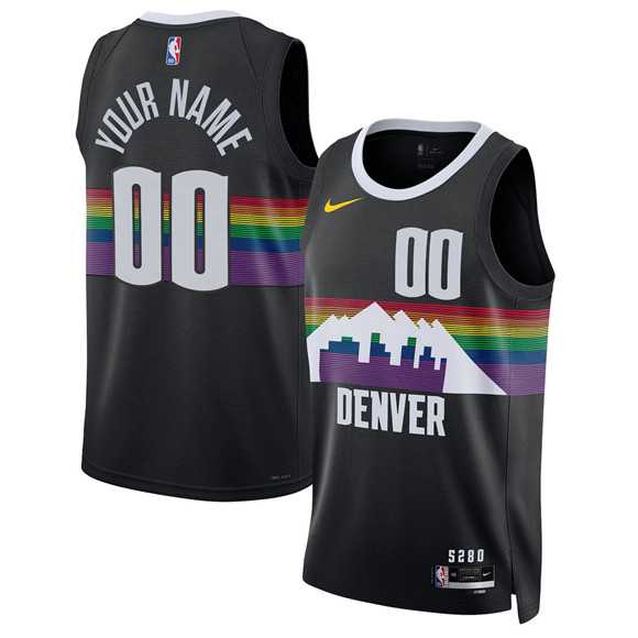 Mens Denver Nuggets Active Player Custom Black 2025-26 City Edition Stitched Basketball Jersey->customized nba jersey->Custom Jersey