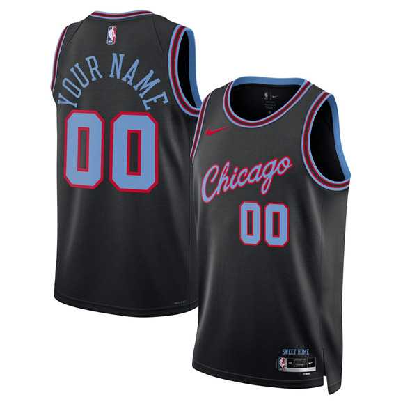 Men%27s Chicago Bulls Active Player Custom Black 2025-26 City Edition Swingman Stitched Basketball Jersey->customized nba jersey->Custom Jersey