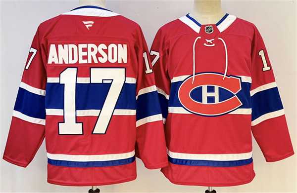 Men%27s Montreal Canadiens #17 Josh Anderson Red 2024-25 Stitched Jersey->montreal canadiens->NHL Jersey