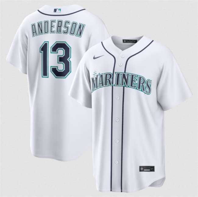 Men%27s Seattle Mariners #13 Kade Anderson White Cool Base Limited Stitched jersey Dzhi->san diego padres->MLB Jersey