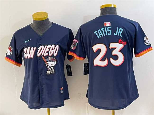 Women%27s San Diego Padres X Hello Kitty Blank Obsidian 2026 City Connect Stadium Stitched Jersey(Run Small)->mlb womens jerseys->MLB Jersey