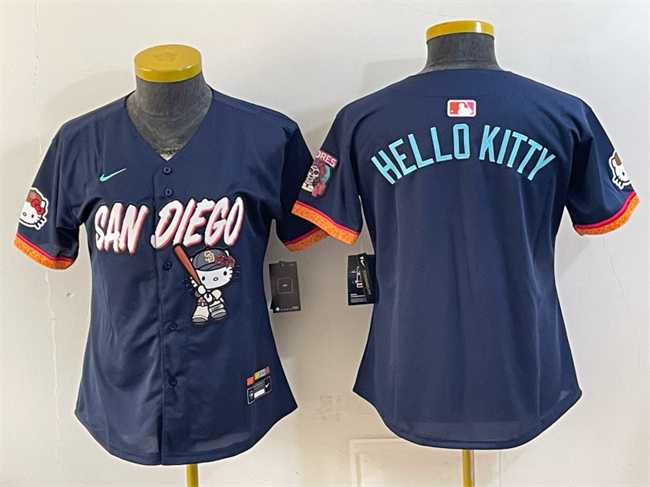 Women%27s San Diego Padres X Hello Kitty Obsidian 2026 City Connect Stadium Stitched Jersey(Run Small)->mlb womens jerseys->MLB Jersey