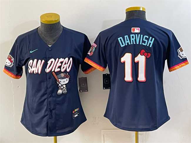Youth San Diego Padres X Hello Kitty #11 Yu Darvish Obsidian 2026 City Connect Stadium Stitched Jersey->mlb womens jerseys->MLB Jersey