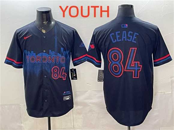 Youth Toronto Blue Jays #84 Dylan Cease Navy 2024 City Connect Limited Stitched Jersey Dzhi->mlb youth jerseys->MLB Jersey