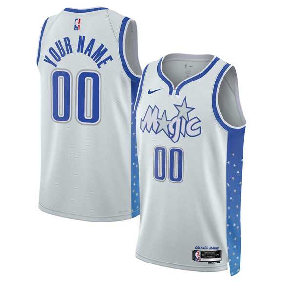 Men%27s Orlando Magic Active Player Custom Silver 2025-26 City Edition Stitched Basketball Jersey->customized nba jersey->Custom Jersey