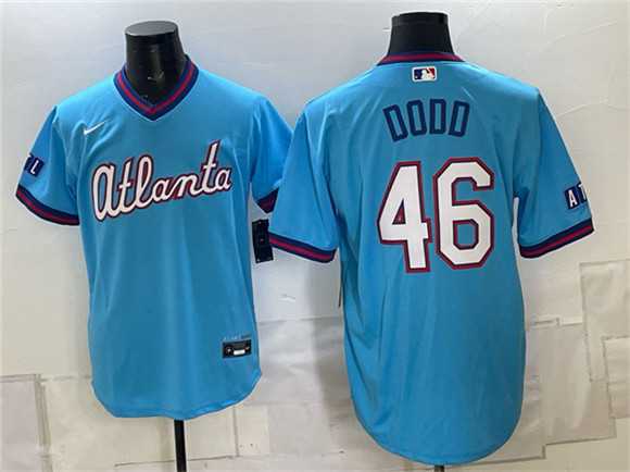 Men%27s Atlanta Braves #46 Dylan Dodd Blue 2026 City Connect Stadium Stitched Jersey->mlb youth jerseys->MLB Jersey