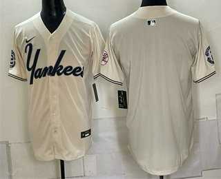 Men%27s New York Yankees Blank Cream Limited Stitched Jersey->chicago blackhawks->NHL Jersey