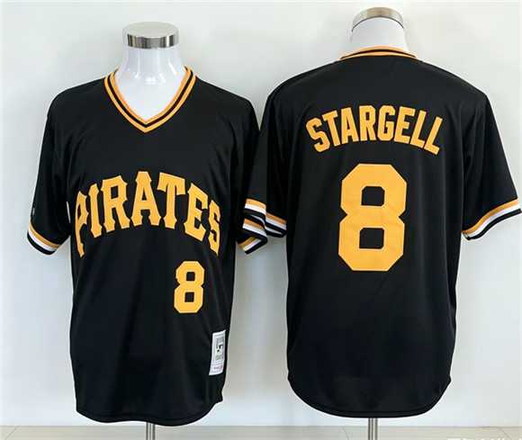 Men%27s Pittsburgh Pirates #8 Willie Stargell Black Stitched Jersey->chicago blackhawks->NHL Jersey
