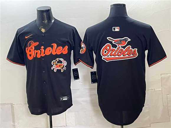 Men%27s Baltimore Orioles Team Big Logo Black With Patch Vapor Premier Limited Stitched Baseball Jersey->baltimore orioles->MLB Jersey