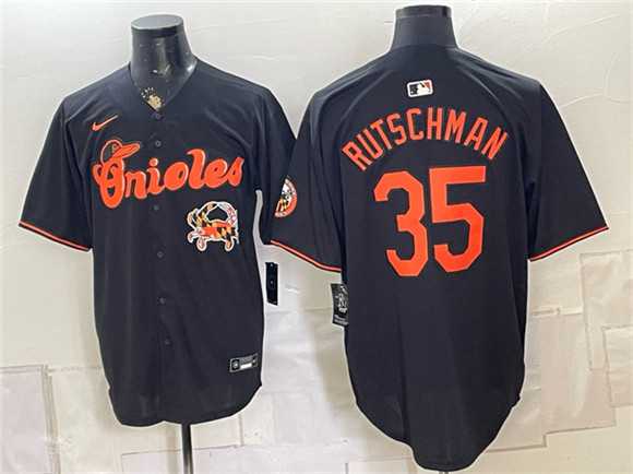 Men%27s Baltimore Orioles #35 Adley Rutschman Black With Patch Vapor Premier Limited Stitched Jersey->atlanta braves->MLB Jersey
