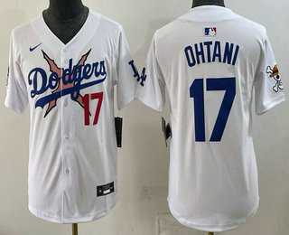 Youth Los Angeles Dodgers x One Piece #17 Shohei Ohtani White Vapor Premier Limited Stitched Jersey->mlb youth jerseys->MLB Jersey