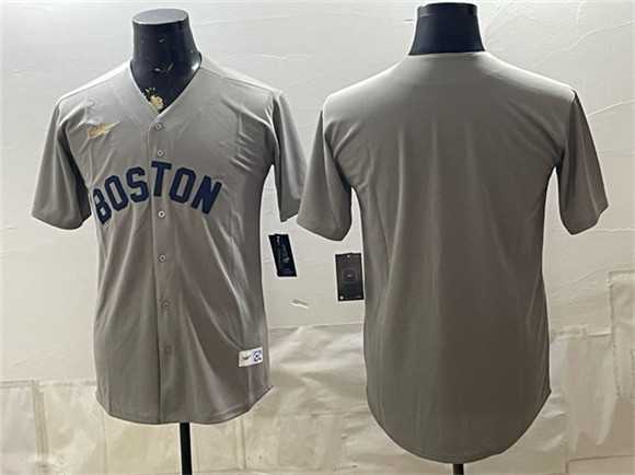 Men%27s Boston Red Sox Blank Gray Cooperstown Collection Limited Stitched Jersey->boston red sox->MLB Jersey
