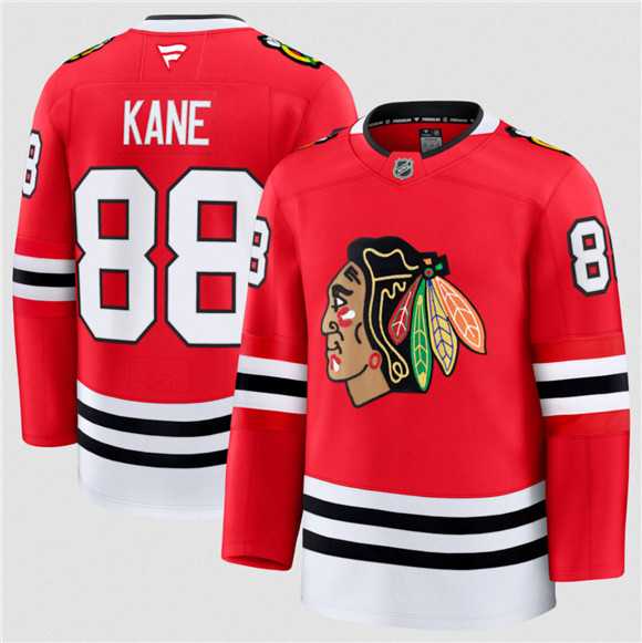 Men%27s Chicago Blackhawks #88 Patrick Kane Red 2024-25 Home Stitched Hockey Jersey Dzhi->chicago blackhawks->NHL Jersey