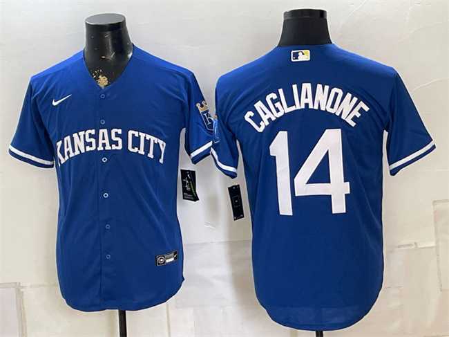 Men%27s Kansas City Royals #14 Jac Caglianone Royal Cool Base Stitched Jersey->chicago white sox->MLB Jersey