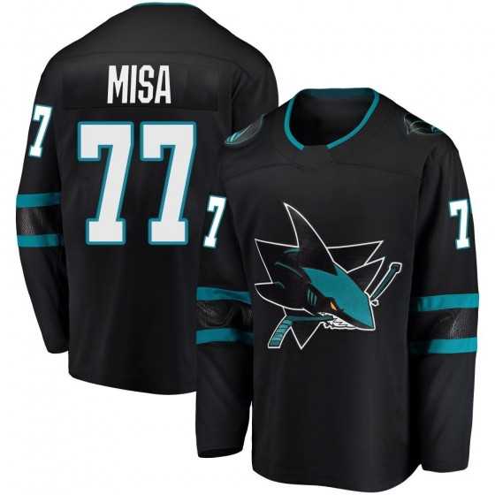 Men%27s San Jose Sharks #77 Michael Misa Alternate Black Jersey Dzhi->san jose sharks->NHL Jersey