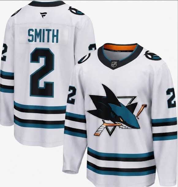 Men%27s San Jose Sharks #2 Will Smith New White Stitched Jersey Dzhi->san jose sharks->NHL Jersey