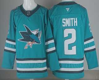 Men%27s San Jose Sharks #2 Will Smith Teal Stitched Hockey Jersey->nhl youth jerseys->NHL Jersey