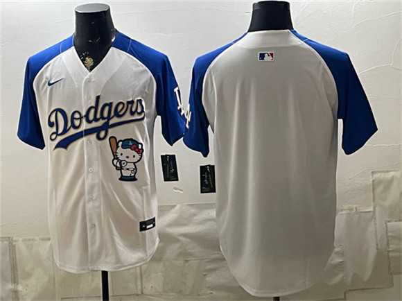 Men%27s Los Angeles Dodgers Blank White Royal Gold Hello Kitty Vapor Limited Stitched Jersey->los angeles dodgers->MLB Jersey