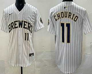 Men%27s Milwaukee Brewers #11 Jackson Chourio White Limited Jersey->milwaukee brewers->MLB Jersey