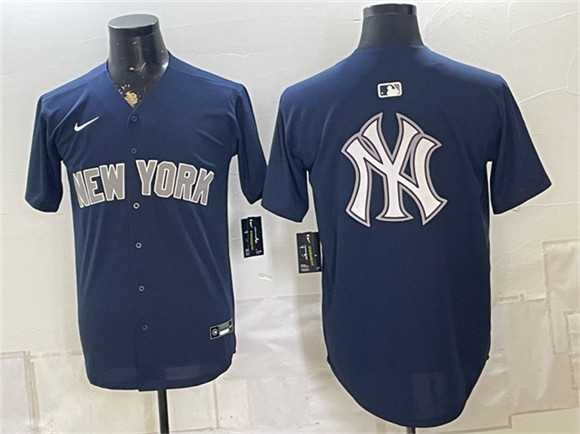Men%27s New York Yankees Team Big Logo Navy Limited Stitched Baseball Jerseys->new york yankees->MLB Jersey