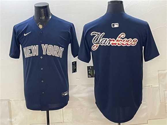 Mens New York Yankees Team Big Logo Navy Limited Stitched Baseball Jersey->new york yankees->MLB Jersey
